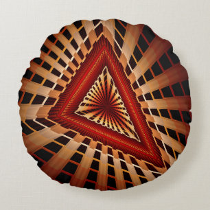 3D Fantasy Network Modern Fractal Graphic Design Round Cushion