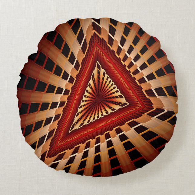 3D Fantasy Network Modern Fractal Graphic Design Round Cushion (Front)