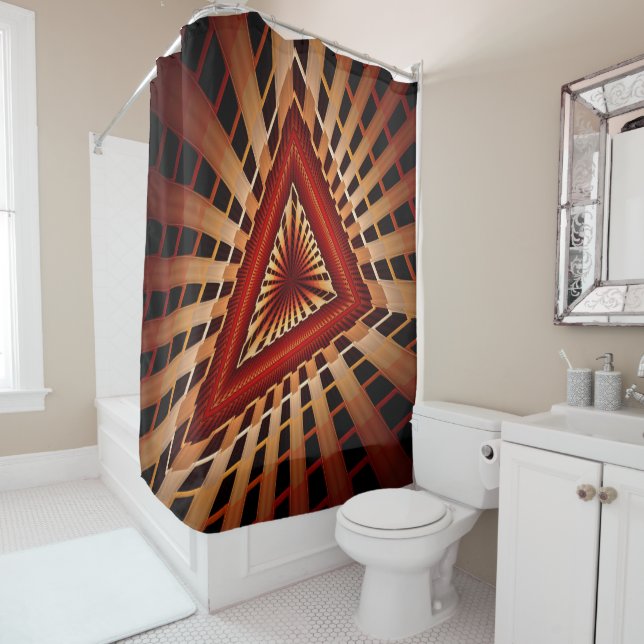 3D Fantasy Network Modern Fractal Graphic Design Shower Curtain (In Situ)