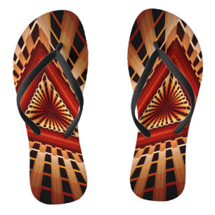 3D Fantasy Network Modern Fractal Graphic Design Thongs