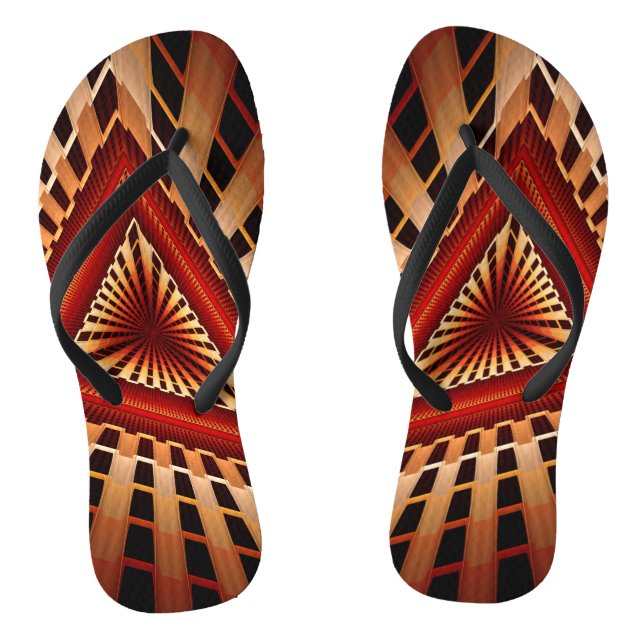 3D Fantasy Network Modern Fractal Graphic Design Thongs (Footbed)