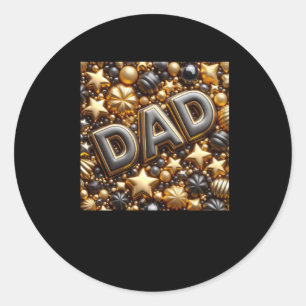 3d Father Day Classic Round Sticker