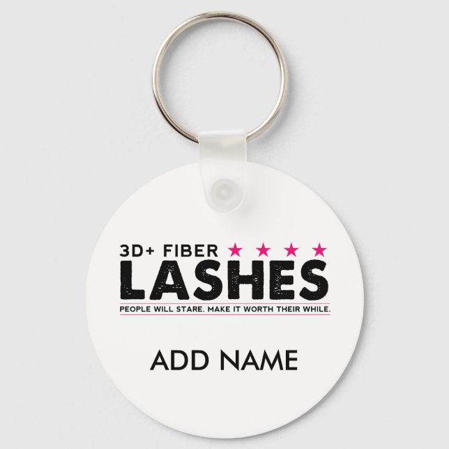 3d Fibre Lashes Personalised Keychain (Front)