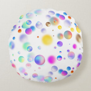 3D Floating Balls Pattern. No BG Round Cushion
