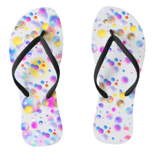 3D Floating Balls Pattern. White BG Thongs