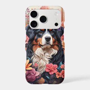 3D Floral Fantasy Bernese Mountain Dog Birds View