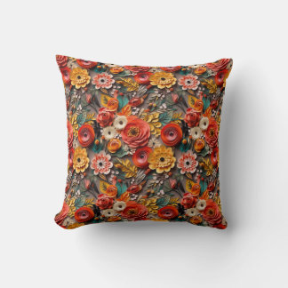 3d Floral Paper Quilling Pattern Cushion