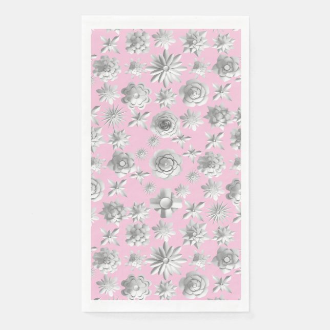 3D Floral Pattern 01.wx4.Lpink BG Napkin (Front)