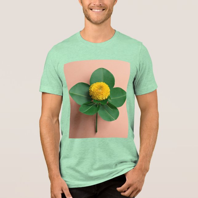 3D Floral Serenity – Bella+Canvas Tri-Blend Tee (Front)