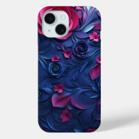 3d floral texture iPhone case phone mockup