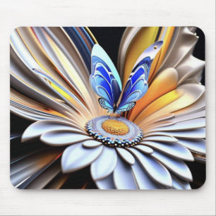 3D Flower and Butterfly Mouse Pad