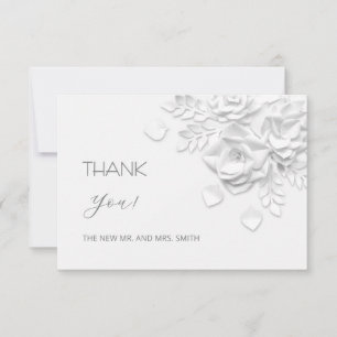 3D Flowers Paper Cut Roses Thank You Card