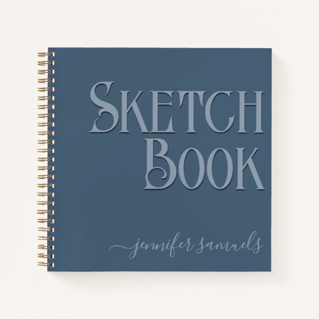 3D Fog Blue Sketching Book with Artist Name (Front)