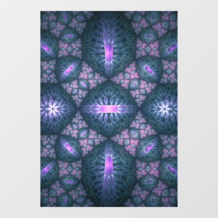 3D Fractal Art Pattern Turquoise Purple Pink