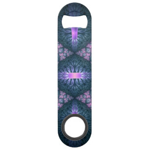 3D Fractal Art Pattern Turquoise Purple Pink