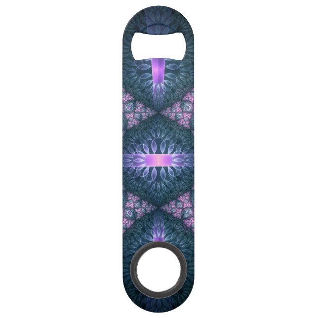 3D Fractal Art Pattern Turquoise Purple Pink (Front)