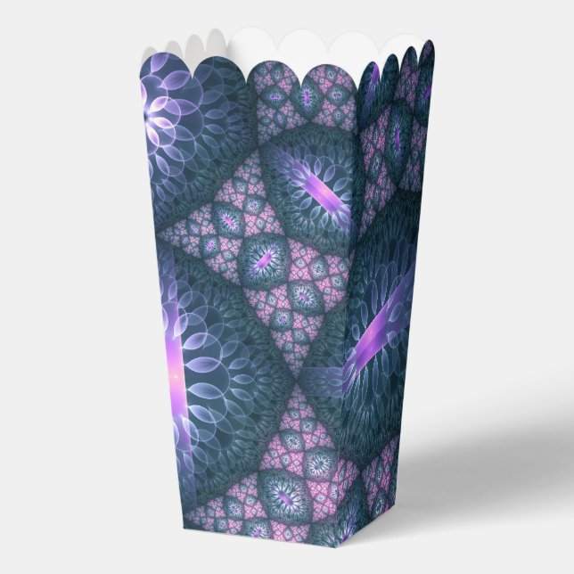 3D Fractal Art Pattern Turquoise Purple Pink Favour Box (Front)