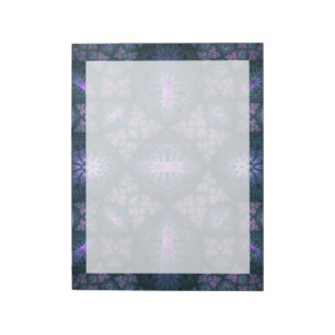 3D Fractal Art Pattern Turquoise Purple Pink Notepad