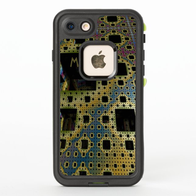 3D Fractal Geek Monogram personalised iPC LifeProof iPhone Case (Back)