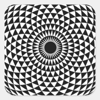3D Fractal Optical Eye Pop White Illusion Square S Sticker