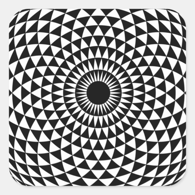 3D Fractal Optical Eye Pop White Illusion Square S Sticker (Front)