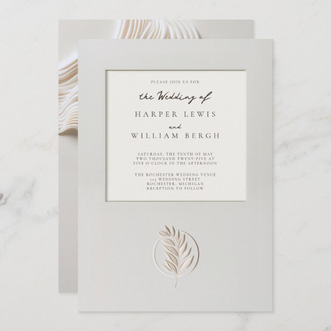 3d frame flowing wedding invitation (Front/Back)