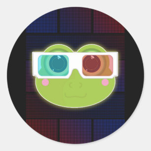 3D Frog  Classic Round Sticker