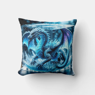3D Frozen Dragon Encased in Ice Cube Cushion