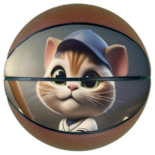 3D Funny Baseball Cat, Basketball