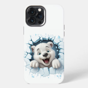 3d Funny Bear Break Ice iPhone 13 Pro Max Case