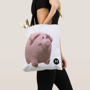 3D Funny Pig Year Monogram choose colour Bag 2