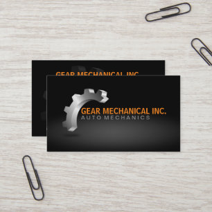 3D Gear Mechanical Logo-Style Business Card