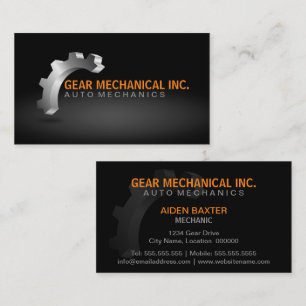 3D Gear Mechanical Logo-Style Business Card