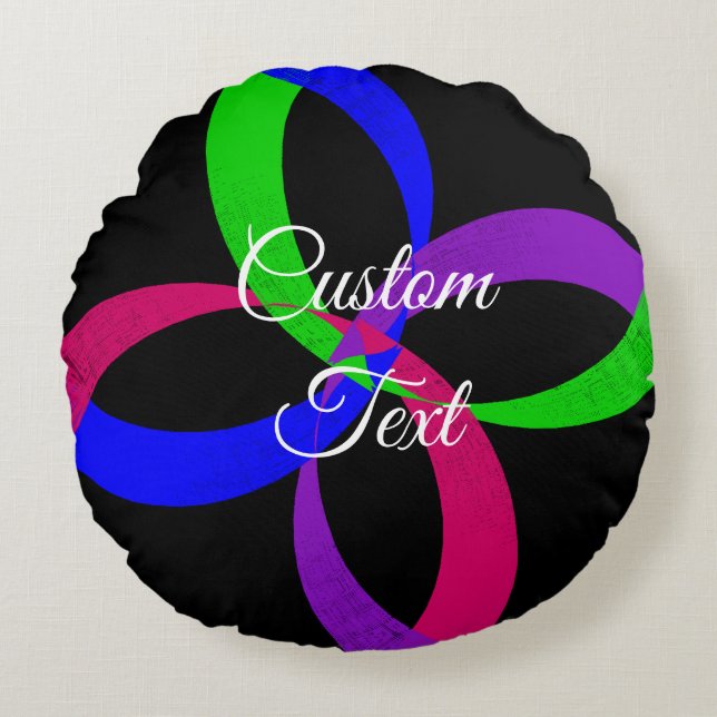 3D Geometric Circle Interchange Round Pillow (Front)