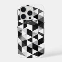 3D Geometric Cube Monochrome Illusion Pattern