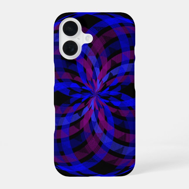 3D Geometric Flower Petal Center iPhone 16 Case (Back)
