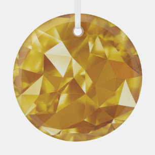3D Geometric: Metallic Background Design Glass Tree Decoration
