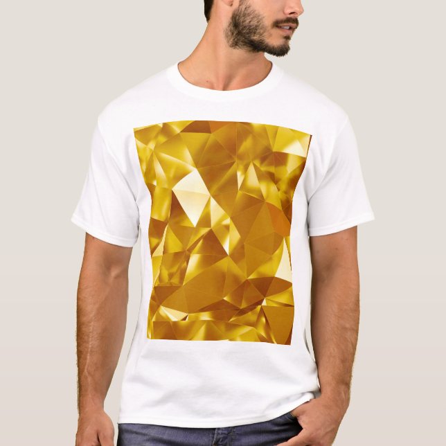 3D Geometric: Metallic Background Design T-Shirt (Front)