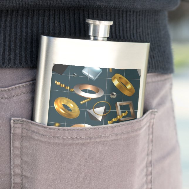 3D Geometric Pattern Hip Flask (In Situ)