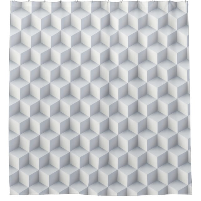 3d Geometric Pattern Shower Curtain (Front)