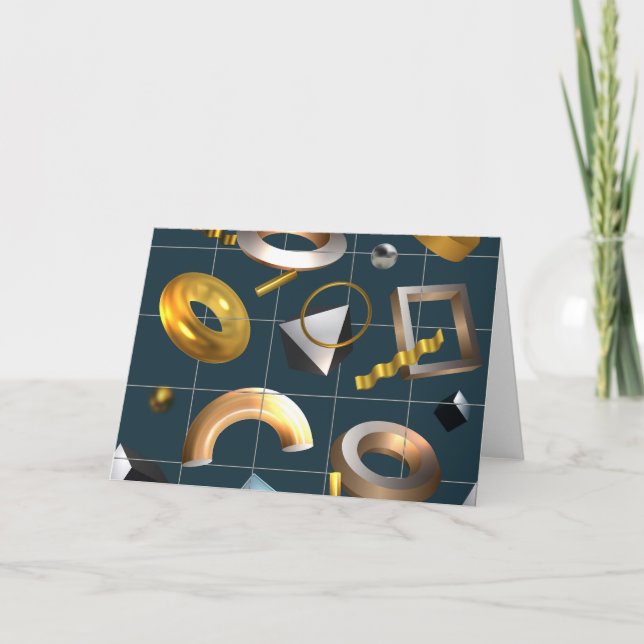 3D Geometric Pattern Thank You Card (Front)