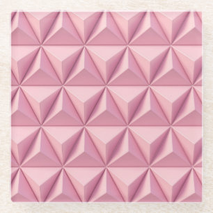 3D geometric triangles: minimalistic background. Glass Coaster