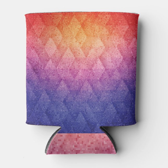 3D Geometric Triangular Vintage Background Can Cooler (Front)