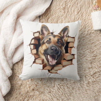 3D German Shepherd Cracked Hole Cushion