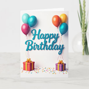 3D Gifts Birthday Card