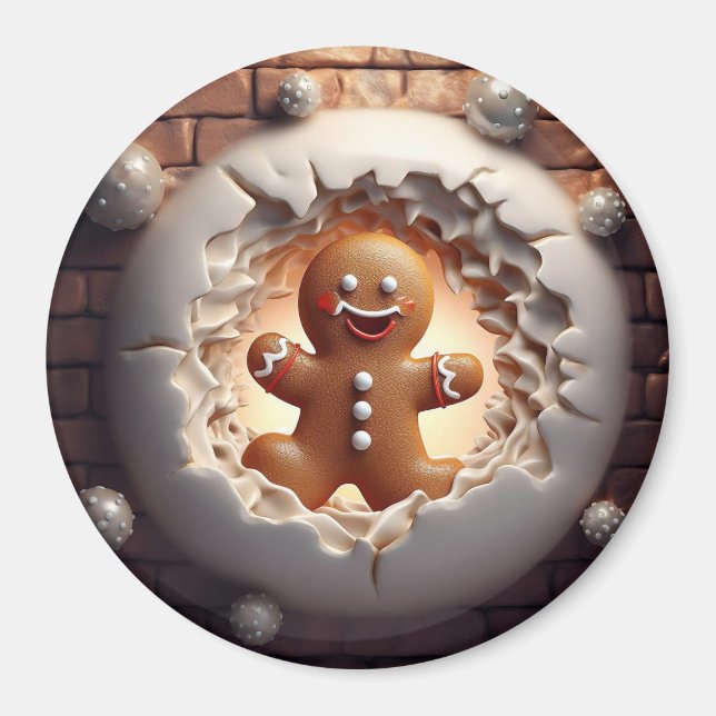 3D Gingerbread Man Magnet (Front)