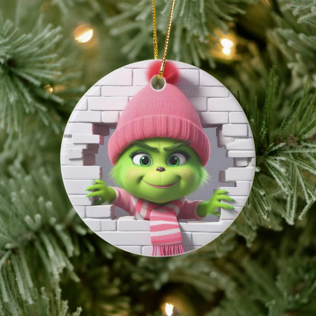 3D Girl Elf  Ceramic Ornament (Tree)