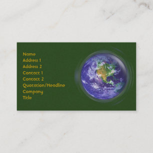 3D Globe Earth Day Business Card