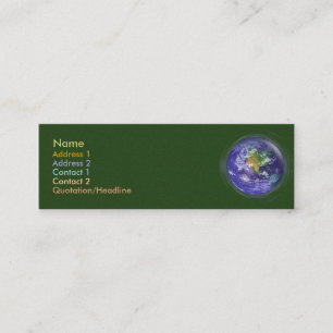 3D Globe Earth Day Mini Business Card