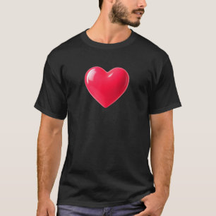 3D Glossy Red Heart T-Shirt
